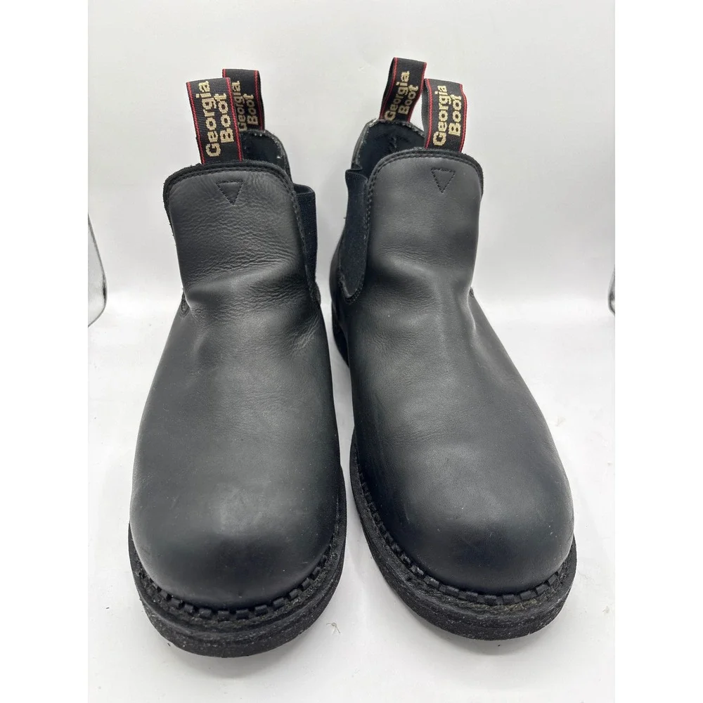 Georgia Boot Chelsea Mens 14 GB00376 Black Waterproof Leather EH Soft Toe EUC